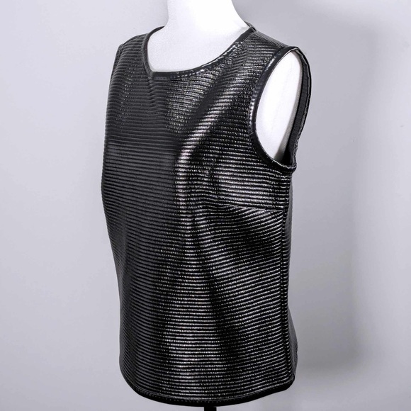 NWT Leon Max | Black Metallic Sleeveless Top - M - Picture 5 of 8